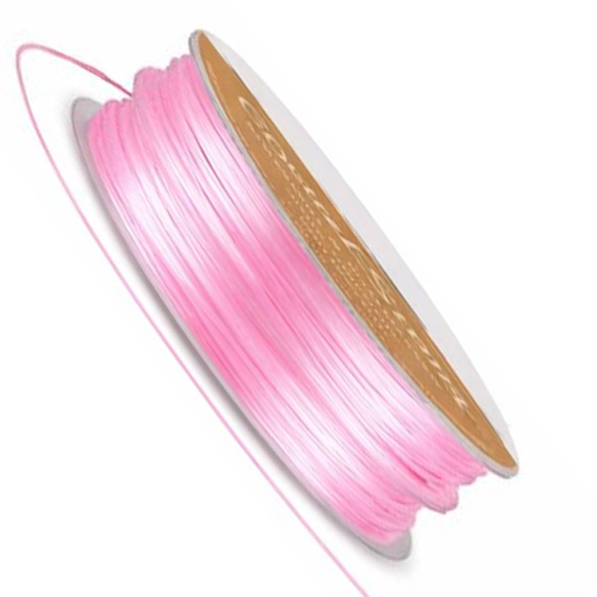 Mr. DIY Crafts Crystal Elastic String for Jewellery Making Strong Stretchy Beading Thread, Flat Clear Cord for Bracelets, Necklaces, Anklet, Jewellry Accessories (1, Pink, 0.7–1mm)-image-31