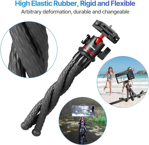 Image of Flexible Tripod Stand for Mobile Phone & DSLR Camera Mini Tripod Gorrilla POD 27CM Portable & Flexible with Smartphone Holder & 360 Ball Head