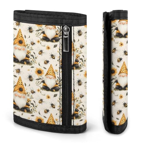 Bees And Dwarfs Print Wallet for Men, 8 Credit Card Holder Slim Minimalist Front Pocket Small Mens Bifold Wallets2