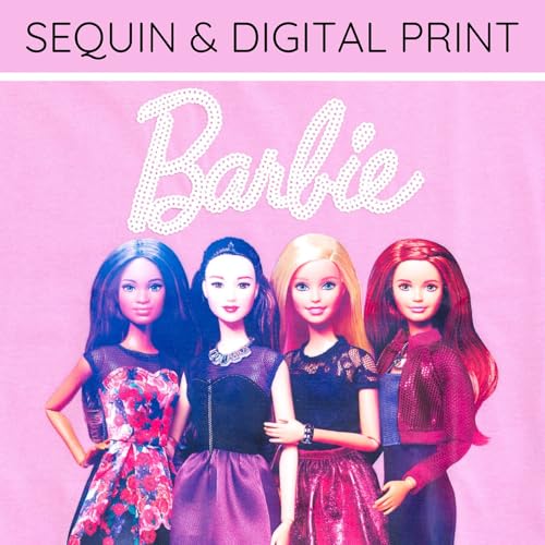 Barbie Big Girls T-Shirt and Metallic Skirt Pink 10-12 - image 3
