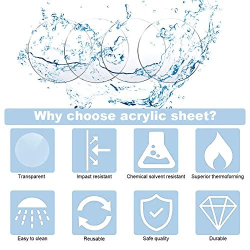 Gsrhzd Acrylscheibe Rund, 10 Stück 15CM Acrylplatte Transparent, 2MM Dick Acrylscheiben, DIY Transparent Acrylglas Rund, für Weihnachten Bilderrahmen Malen Handwerk Projekt Zeichen DIY
