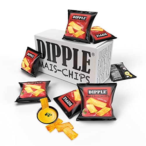 Dipple Mais-Chips Paprika Style - Knusprig & würzig (36x20g) Wurfmaterial
