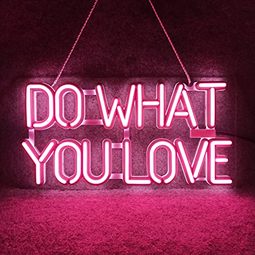 Diyida Do What You Love LED Neon Light Signs for Beer Bar Club Bedroom Office Hotel Pub Cafe Wedding Birthday Party Man Cave Art Wall Lights(Pink)