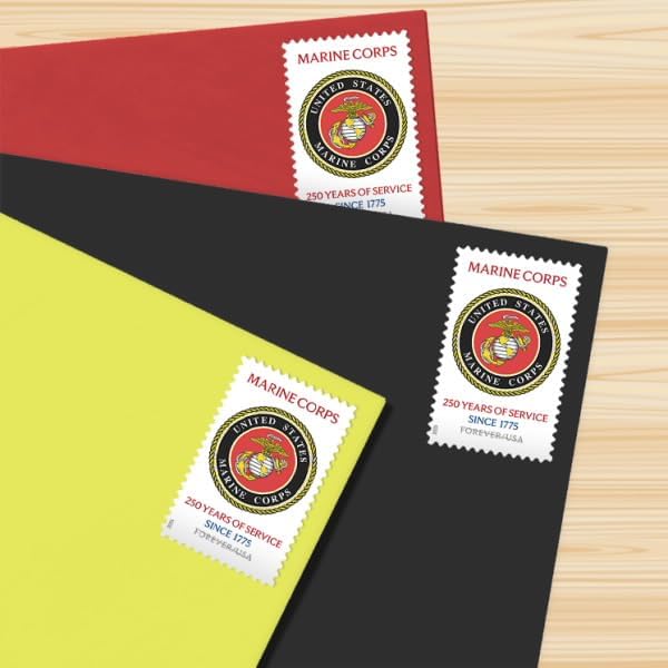 Condition photo showing Good Condition for u.s. marines 250th 2025 (sheet of 20) first-class mail forever postage stamps