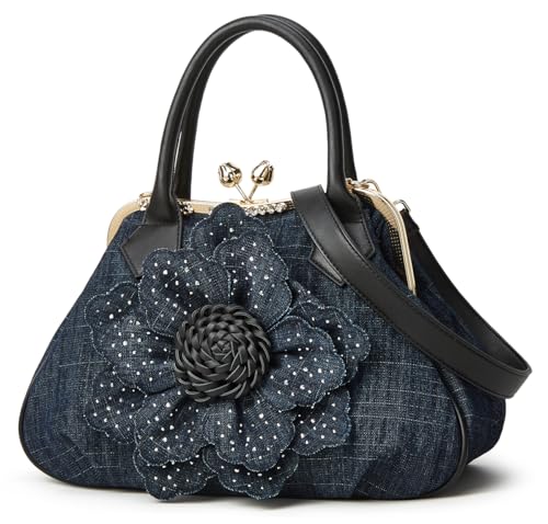Bolso Tote de mezclilla con cierre romántico para mujer miniatura 4