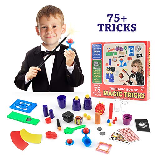 Magic Toys Kit Set with Wand and 75 Magic Tricks for Kids Boys
