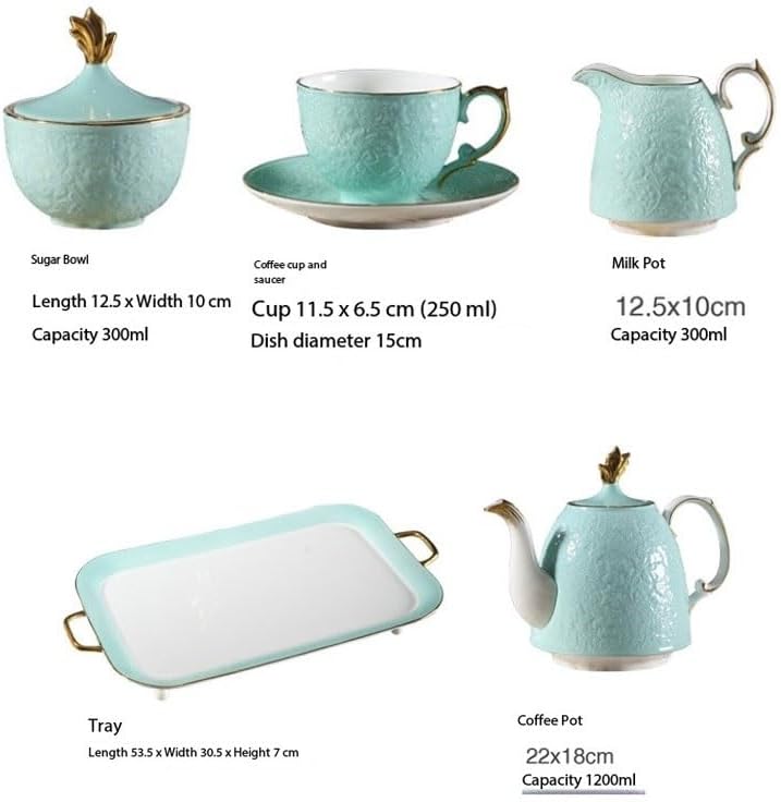 Light Luxury Gold Rimmed Bone China Coffee Cups Saucers Household Afternoon Tea Sets Utensils with Trays