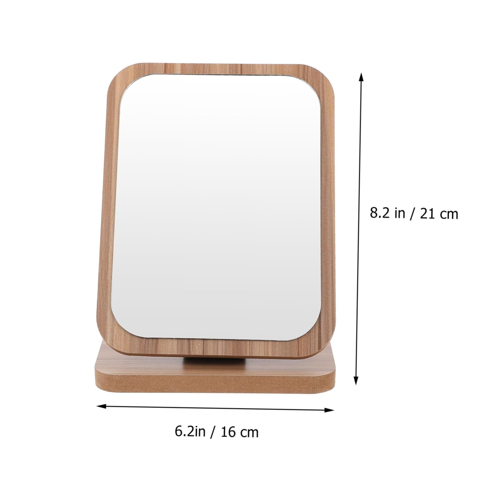 MUCKLILY 1Pc Wooden Desktop Folding Makeup Mirror Tabletop Cosmetic Mirror for Home Dorm Use High Definition Surface Lightweight Design for Beauty