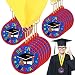 Sratte 48 Pcs Kindergarten Prek Preschool Graduation Medals for Kids, Bulk Kinder Pre-k Graduation Gifts with Yellow Ribbon, End of Year Student Gifts Party Favors Supplies, 2 Inch (Graduate Cap)