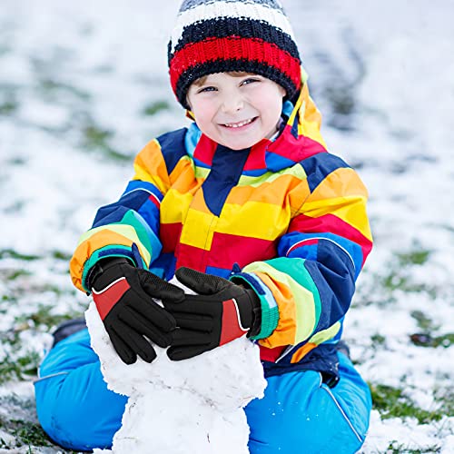 SATINIOR 3 Pairs Kids Waterproof Winter Gloves Warm Snow Ski Gloves Adjustable for Boy Girl Toddler Cold Weather2