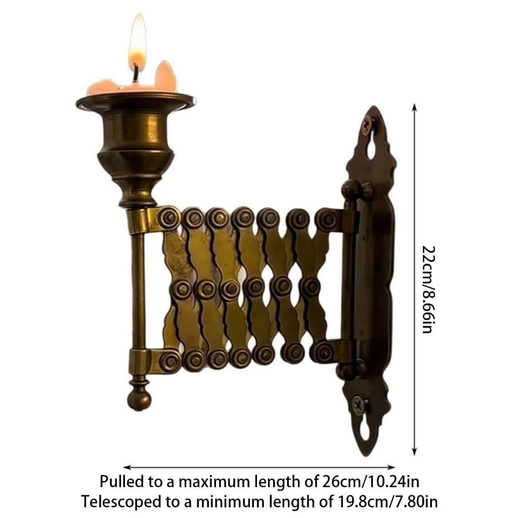 Centro de Mesa Aplique Portavelas de Pared Regulable Metálico Extensible Regalo para una casa Nueva