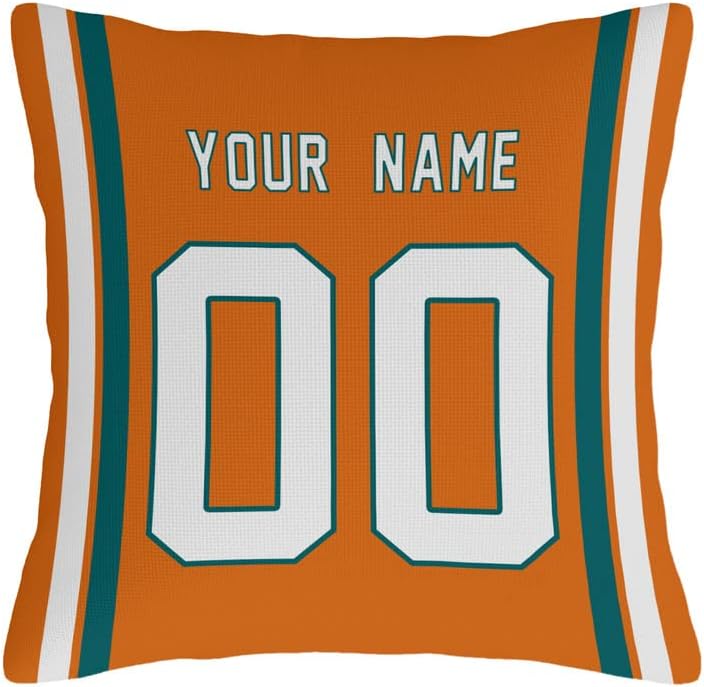 Miniatura 2 de Yeuss Funda de almohada personalizada tipo fútbol americano de 16 x 16 pulgadas - Personalización de impresión, selecciona cualquier nombre y