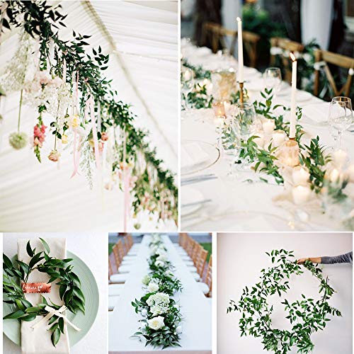 Artiflr 2 Pack Artificial Hanging Leaves Vines, Artiflr 5.7 Ft Fake Willow Leaves Twigs Silk Plant Leaves Garland String In Green For Indoor/Outdoor Wedding Decor Party Supplies Greenery Crowns Wreath #TOP6