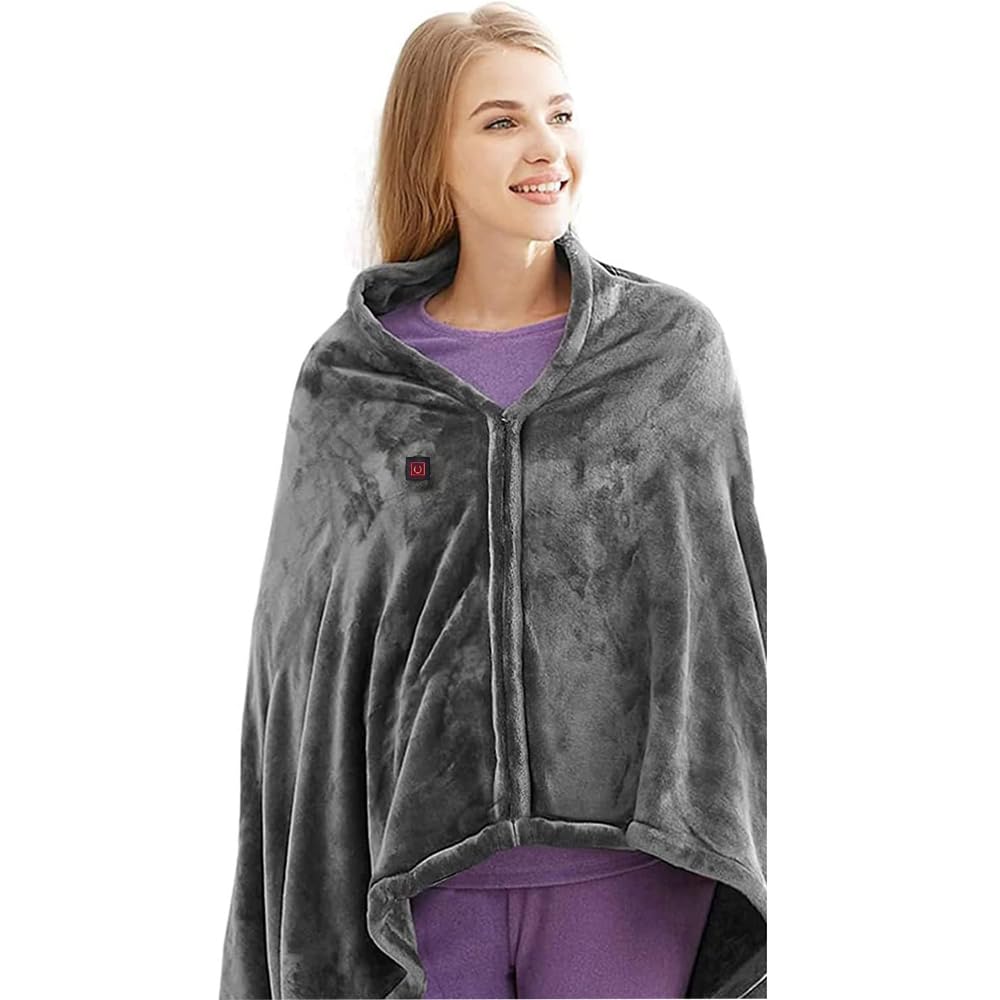 Electric Heated Shawl Blanket USB Wearable Throw Heating Shawl for Winter Warm, 3 Temperat...