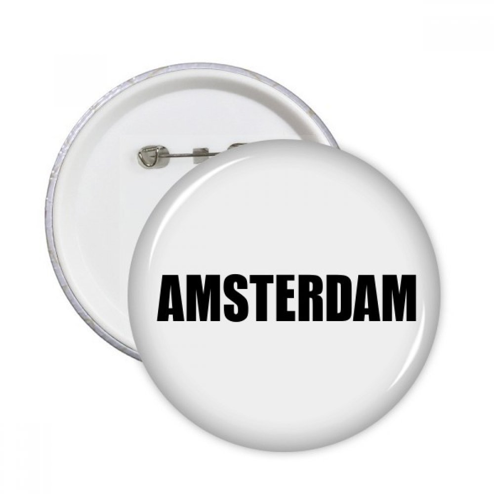 Pins rond Amsterdam Pays-Bas badge multicolore taille S résistant - 3