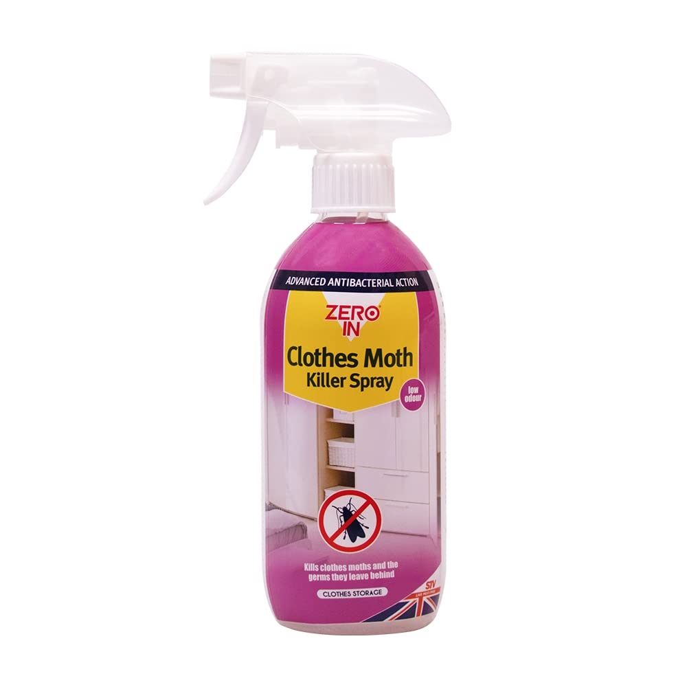 Zero In Clothes Moth Killer 500ml (Chemical-Free Treatment Repels Clothing Moths, Larvae and Eggs)