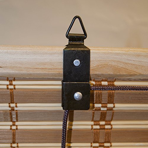 image for ALEKO BBL23X64BR Light Brown Bamboo Roman Wooden Roll Up Blinds Light 