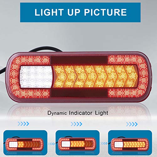 AGRISHOP LED Rückleuchten Anhänger Dynamisch Set 12v24V 2PCS Rücklicht Anhänger PKW Led Wohnwagen Rückleuchten Wasserdicht Rücklichter Anhänger Heckleuchten led Rückfahrscheinwerfer Anhänger E-Mark – Bild 6
