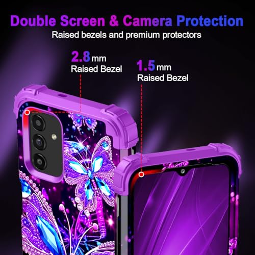 Miqala for Galaxy A13 5G Case,Glow in The Dark Three Layer Heavy Duty Shockproof Full Body Hard Plastic Bumper+Soft Silicone Protective Case for Samsung Galaxy A13 5G,Amaranth Dark by Miqala - Used condition - Image 4