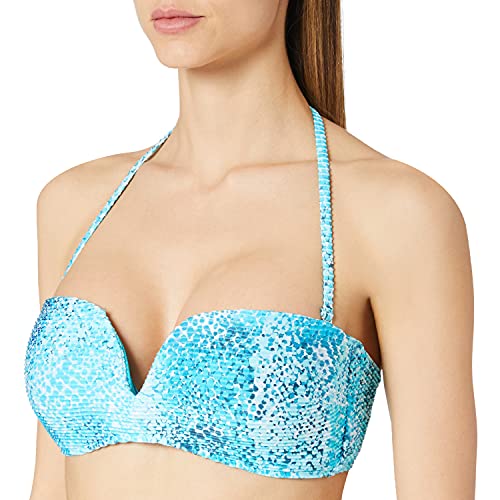 Seafolly Women's Bandeau Bra Bikini. - Blue - 3 UK