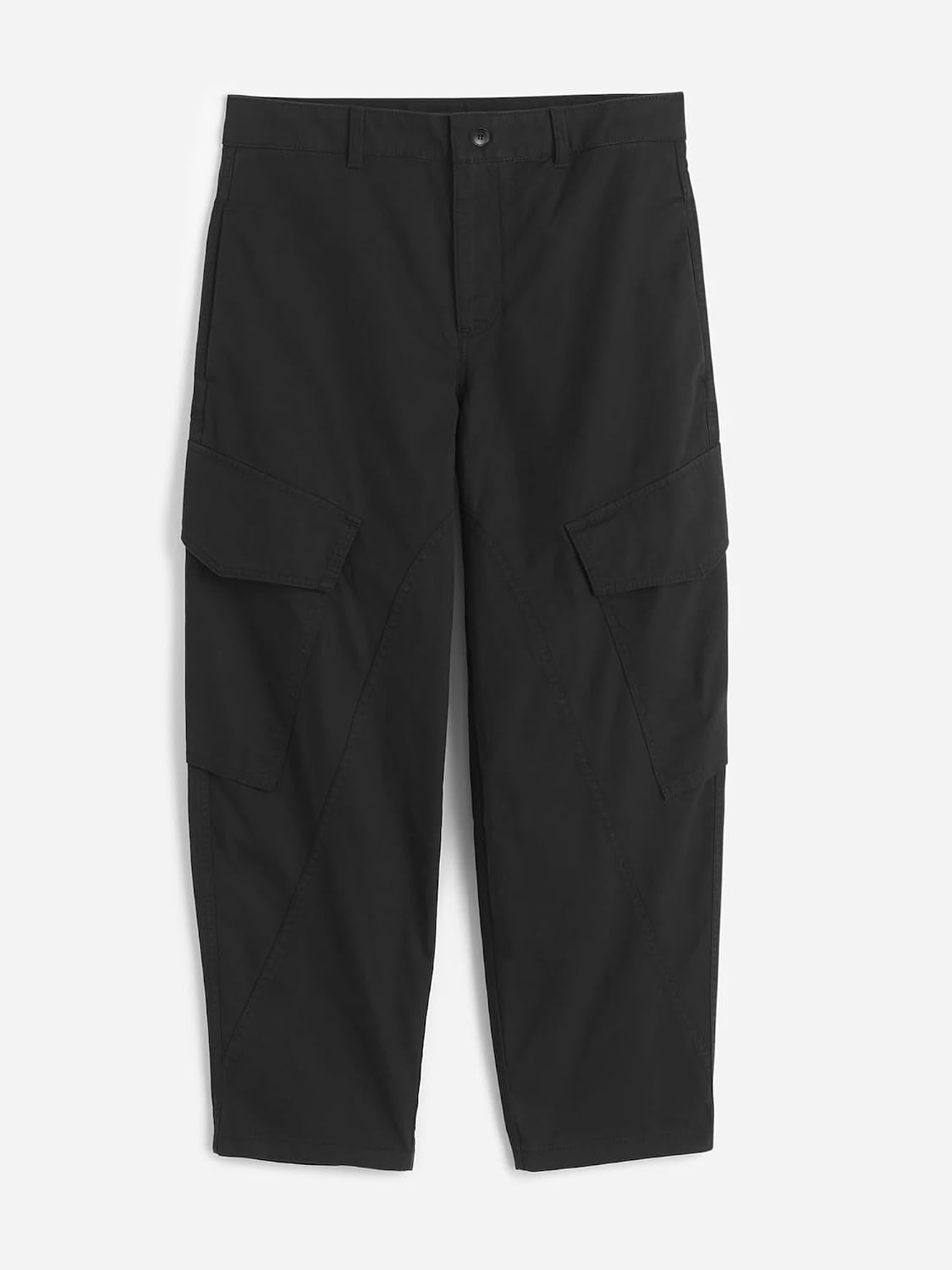 Women's Barrel Leg Cargo Pants, Utility Pants Workwear with Pockets, Trendy Curved Silhouette for Casual & Work Pants
