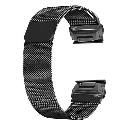 SeGinn QuickFit 26mm Correa para Garmin Fenix 8 Pro 51mm/8 51mm/7X Pro/7X/6X Pro/Quatix 8 51mm, Acero Inoxidable Pulseras de Repuesto, Muñequeras para Garmin Tactix 8 51mm/Enduro 3/2 - Negro