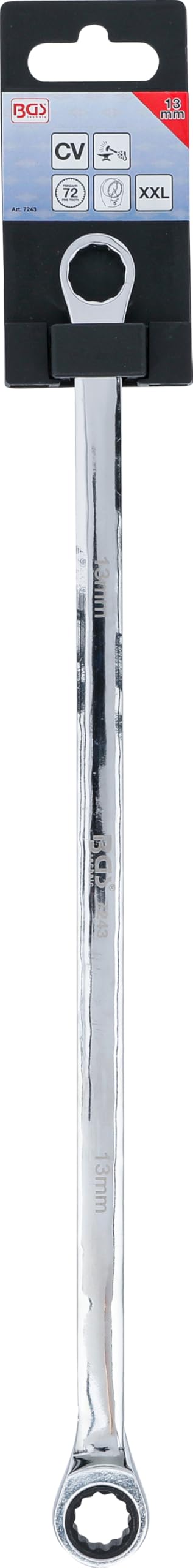 BGS 7243 | Chiavi a cricchetto doppio e a anello | extra lunghe | 13 mm
