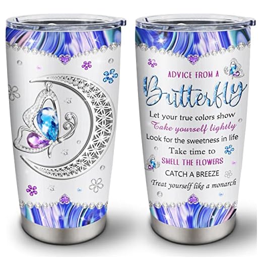 Muilzon Butterfly Gifts for Women Tumblers 20oz, Butterfly Gifts Coffee Mug, Butterfly Gifts for Women Adults/Mom/Daughter/Wife/Teen Girls Cup, Christmas/Birthday Gift Ideas for Butterfly Lovers
