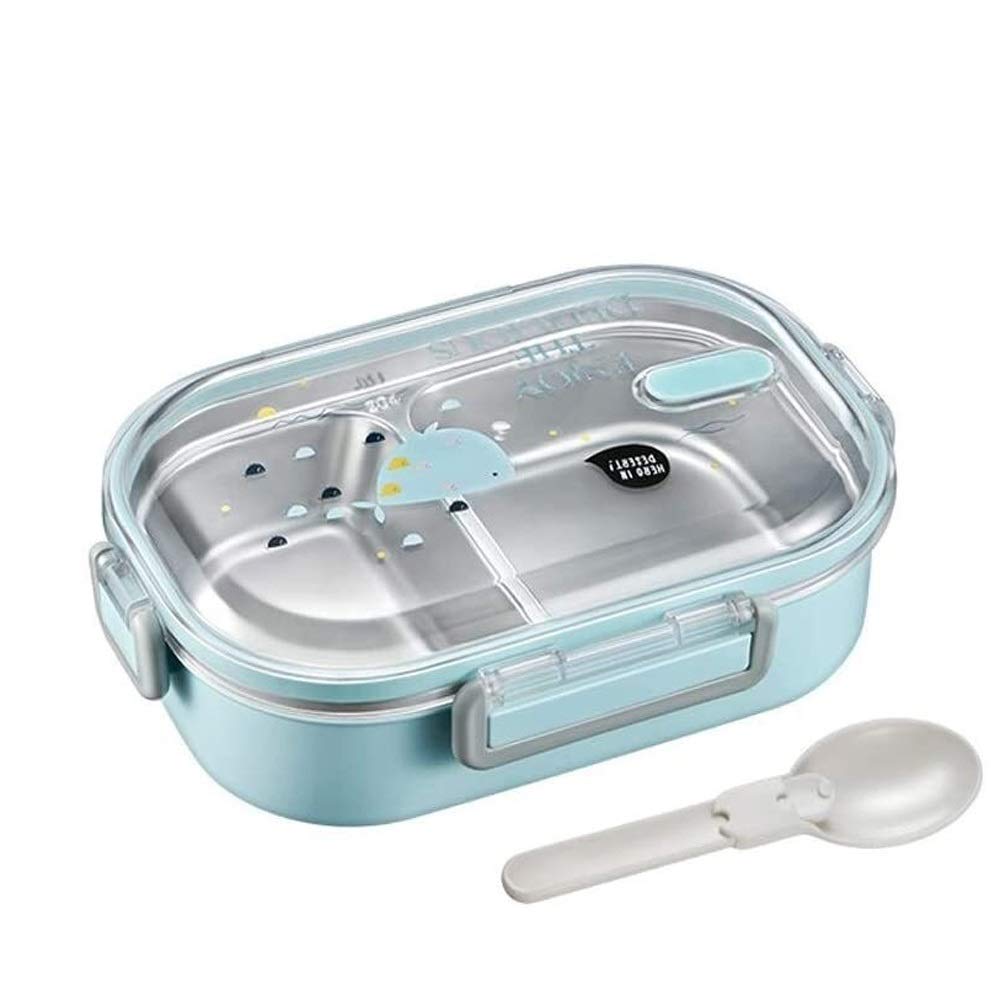 Fiambrera de acero inoxidable con compartimentos para adolescentes y adultos, ideal para la oficina y la escuela, duradera, fácil de limpiar, diseño de 3 secciones para la preparación de alimentos