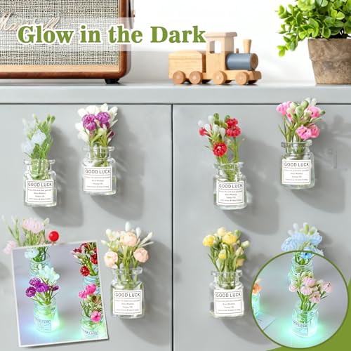 Imanes decorativos mini macetas flores 8 piezas miniatura 6