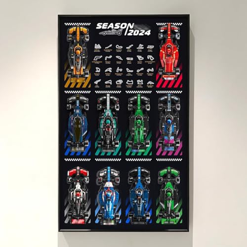 Image of WETCEAOM Display Wallboard for Lego Speed Champions 10-in-1 F1 Car 77242,77243,77244,77245,77246,77247,77248,77249,77250,77251, Ideas for Lego Car Wall Mount Frame Lover, Models not Included (Black)