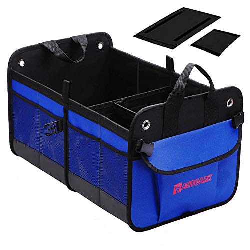 Autoark Multipurpose Car SUV Trunk Organizer with Removable Insulation Leakproof Cooler Bag,Durable Collapsible Adjustable Compartments Cargo Storage,AK-022