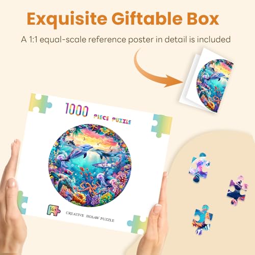 Puzzle de 1000 Piezas para Adultos Masseruon, 26.6 x 26.6 pulgadas, Tema Mundo Marino miniatura 4