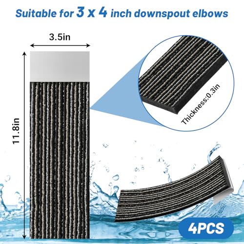 Verdanzia 4 Pcs Gutter Noise Dampener, 2.7 X 11.8 in Rain Noise Downspout Silencer, Insert Adjustable Downspout Drip Silencer for Outdoor Sound Reducer (2.7 * 11.8 in) by Verdanzia - Image 2