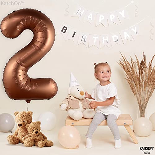 Image of KatchOn Black Number 2 Balloon 40 Inch 2nd Birthday Decorations for Boys