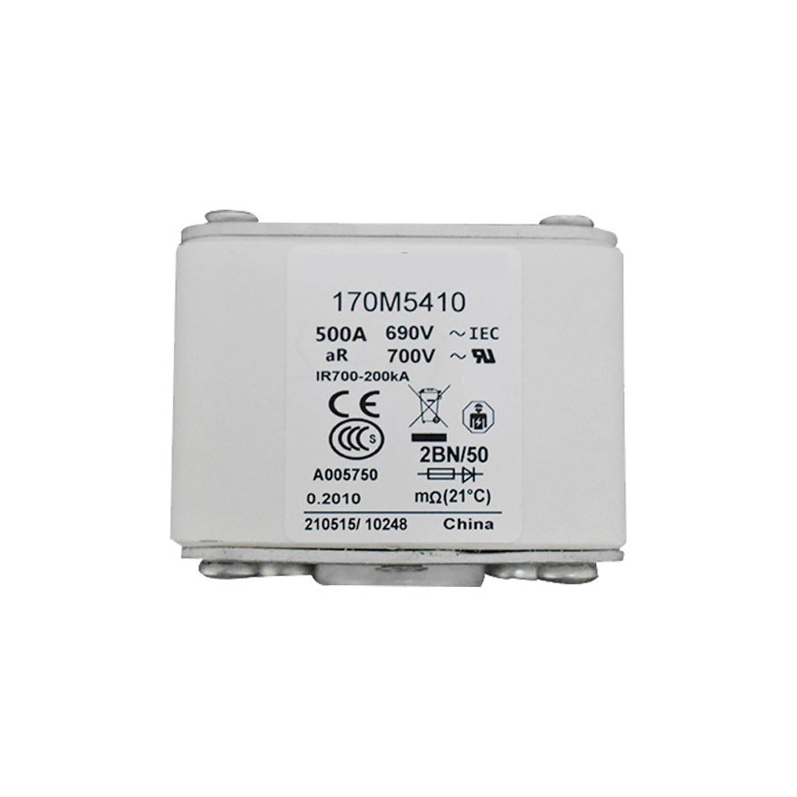 Fusible rápido 170M5410 de 500A y 690V AC