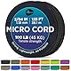 TECEUM Micro Paracord – Schwarz – 1.18 mm x 38 m– Micro Utility Cord – Dünnes geflochtenes Paracord-Seil aus Nylon und Polyester – Ersatzschnur für Windspiele – Reißfeste Survival-Schnur 016c