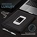 NERO MANETTI- Leather Portfolio Folder - Business PU Leather Portfolio Notepad Holder for Resumes, Legal Pad Portfolio Executive Binder, Professional Padfolio Notebook for Women/Men