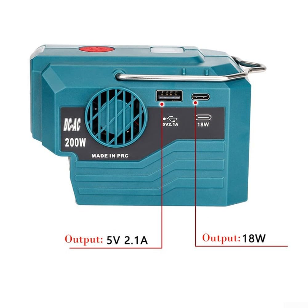 Generador inversor de 200 W para batería Bosch de 18 V adecuada para camping, teléfonos de carga y más (MT-220V)