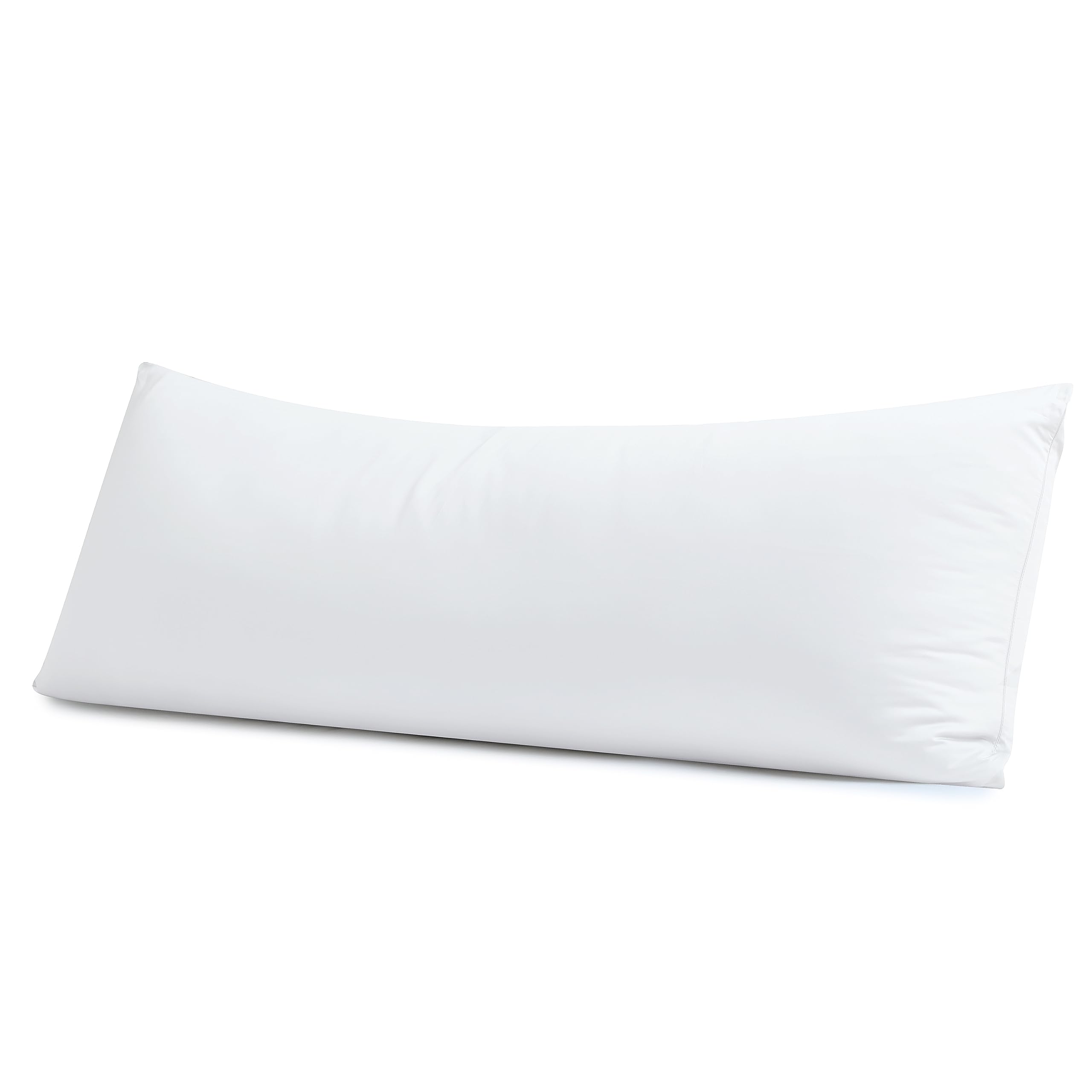 Body Kussensloop, lange kussensloop, 100% Egyptisch katoenen kussenbeschermer met rits, draaddichtheid 400, verkoelende volledige kussensloop voor volwassenen, 50 x 137 cm (1 stuk, wit