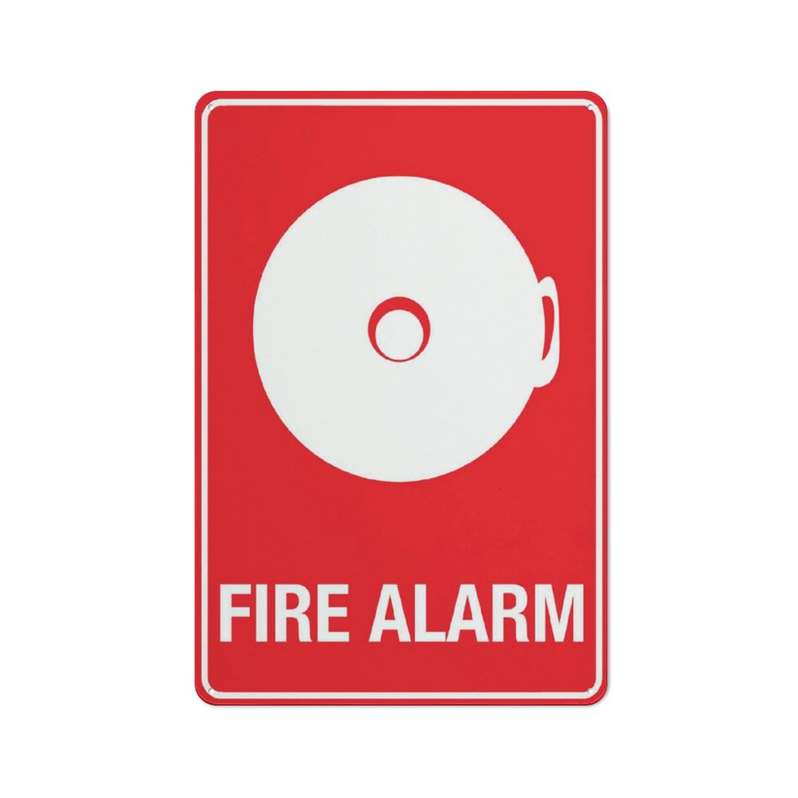 Fire Alarm Bell Sign For House 12" X 8" Yard Sign, Premium Aluminum, Sun-Proof, Rust-Free