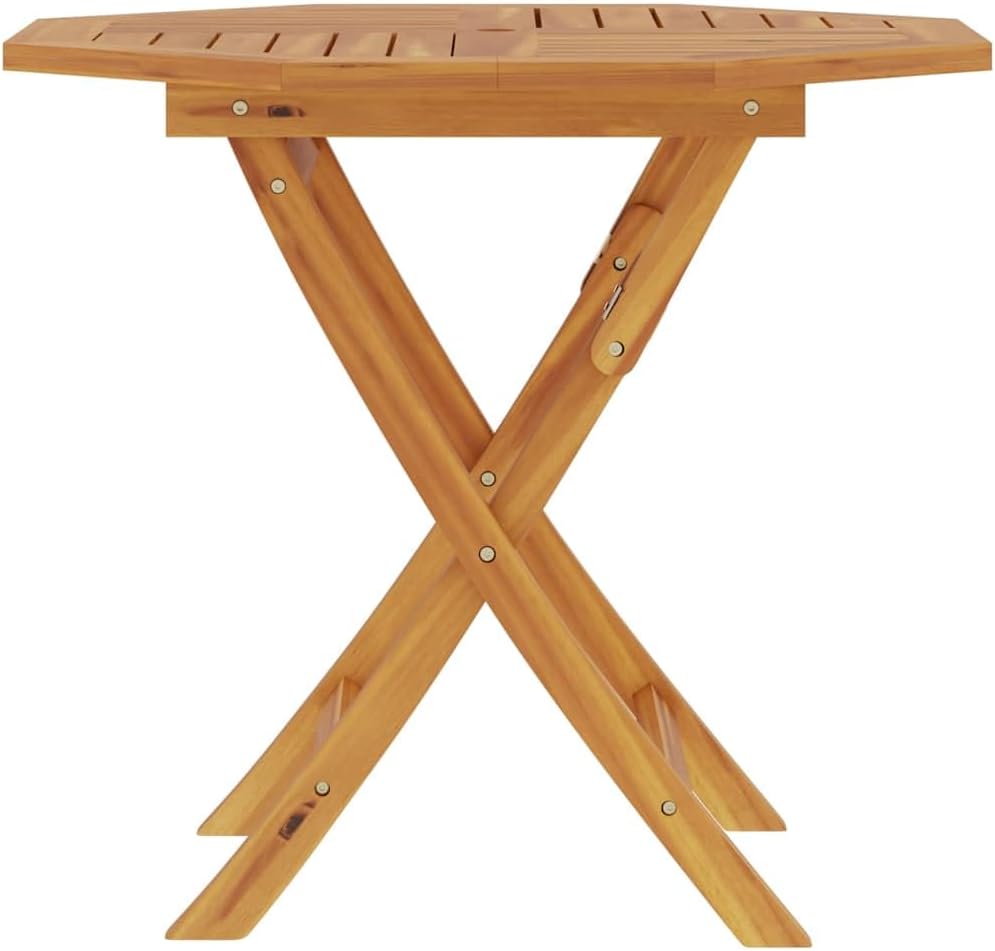 Folding Garden Table Warm Solid Teak Wood Patio Side Table Small Outdoor Bistro Table 33.5 x 33.5 x 29.9 in Perfect for Patio Dining and Balcony Use