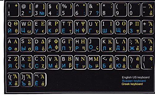 Calcomanía para Teclado Online-Welcome ruso griego inglés miniatura 4