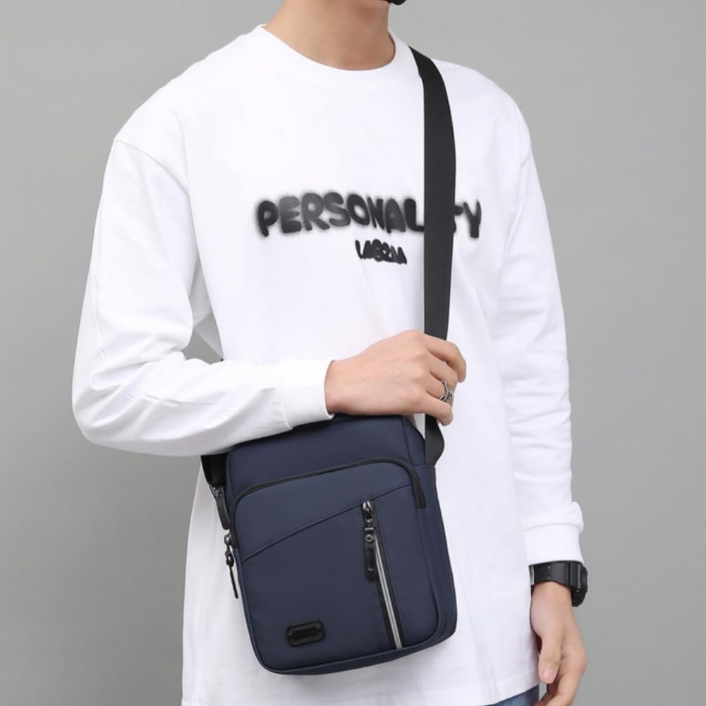 Aucuu Borsello Tracolla Casuale da Uomo, Borsa a Spalla di Grande Capacità, Messenger Impermeabile, Multitasche per Lavoro Viaggio Quotidiano