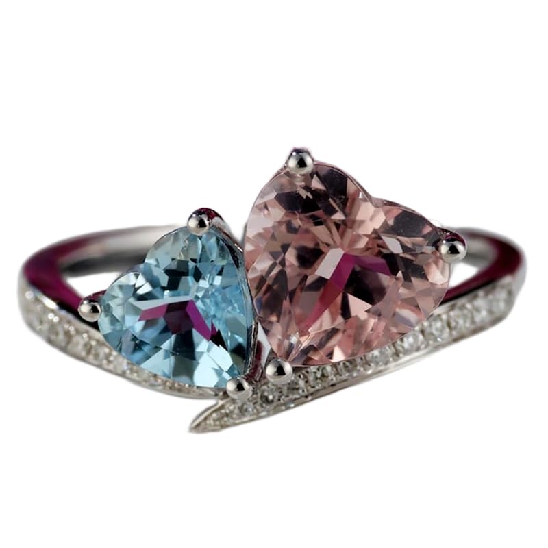 Bague morganite naturelle argent 925 d'exception haute joaillerie