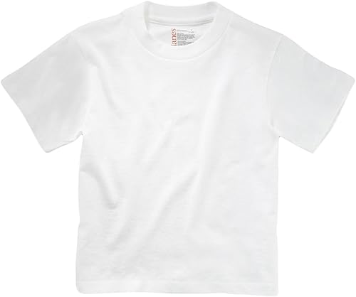 Hanes boys Tagless Comfort Seam White Tee Base Layer Top, White, 2-3T US, 5 Pack