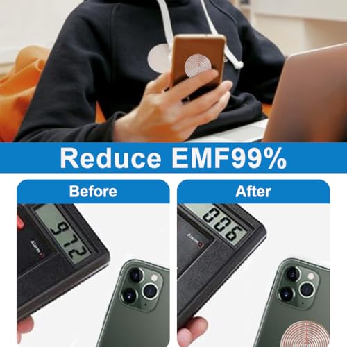 KEQAR 2 Pcs Schutz Strahlenschutz Handy Aufkleber, Abschirmung Strahlung EMF Blocker für Telefon, Laptop, Tablet-Computer und Alle Elektronischen GeräTe