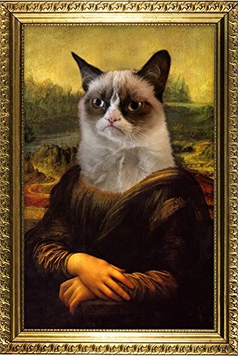 ArtEdge Grumpy Cat Mona Lisa Poster Print, 18