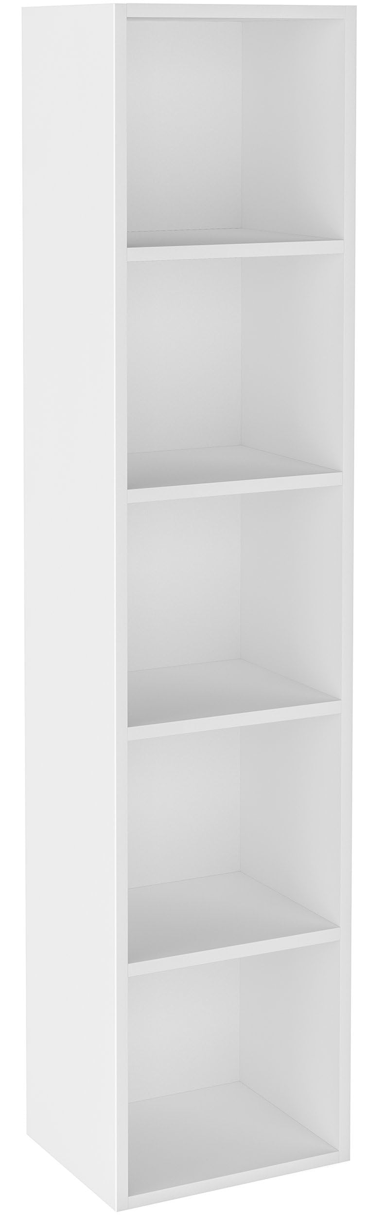 Blisswood Wooden Bookcase, 5 tier Bookshelf Storage Shelves, Cube Storage unit, Narrow shelving unit for Home, living room display shelves, bedroom and office furniture (White) — image 1