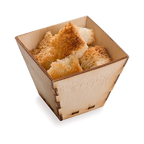 Image of Restaurantware 2 Ounce Appetizer Cups 100 Square Mini Dessert Cups - Durable Disposable Bamboo Tasting Bowls Sustainable For Snacks And Samples